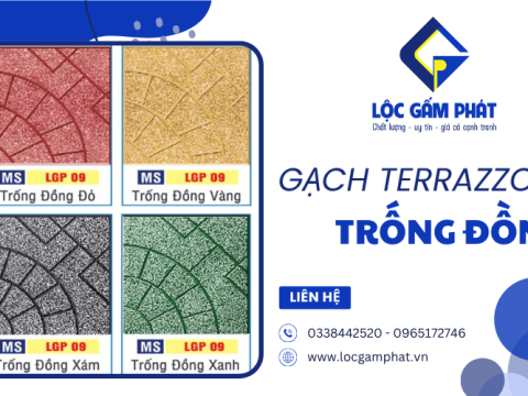 Đón đầu xu hướng thi công tại Đồng Nai với gạch terrazzo trống đồng Lộc Gấm Phát