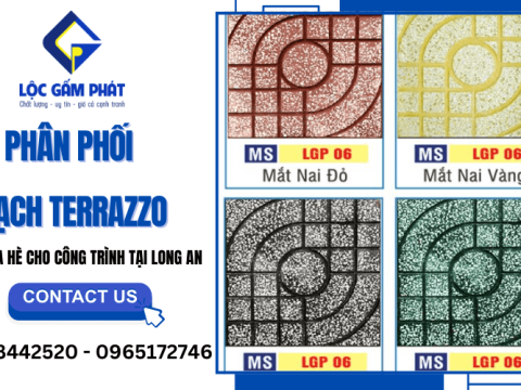 Phân phối gạch Terrazzo lát vỉa hè cho công trình tại Long An