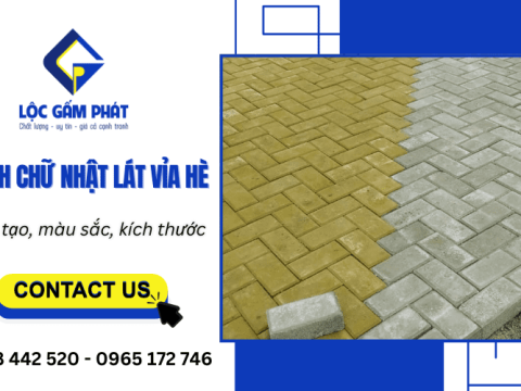 Tìm hiểu cấu tạo, màu sắc, kích thước gạch chữ nhật lát vỉa hè